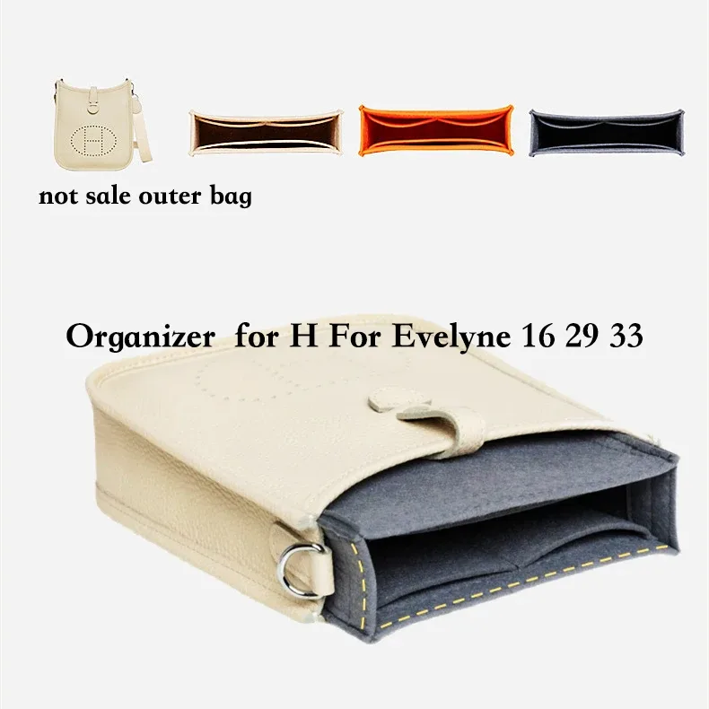 pour h evelyne 16 29 33 sac d'insertion feutre maquillage organisateur sac intérieur sac à main portable base shaper