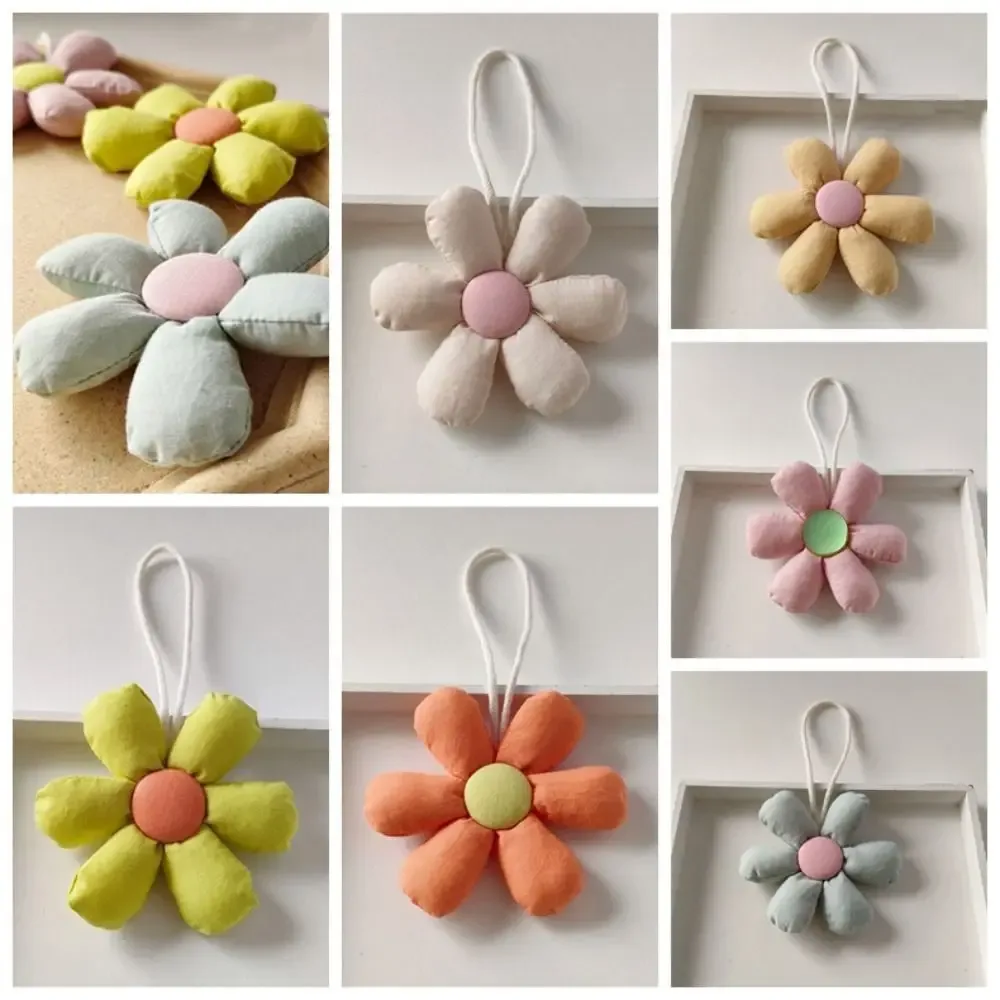 pendentif de sac en tissu floral, breloque de sac, accessoire assorti, décoration de sac à dos, style coréen, motif floral rembourré, pour fille