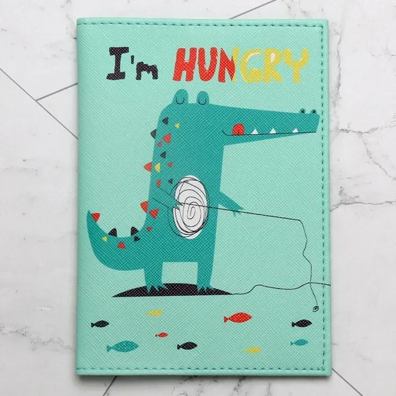 couverture de passeport en cuir de dessin animé mignon, 1 pièce, pour hommes, femmes et enfants, porte-passeport de voyage, porte-carte d'identité, portefeuille, accessoires d'embarquement portables