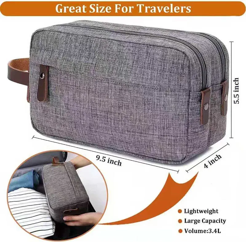 sac de rangement de voyage portable grande capacité en tissu cationique, organisateur portable de toilette et de maquillage à compartiments