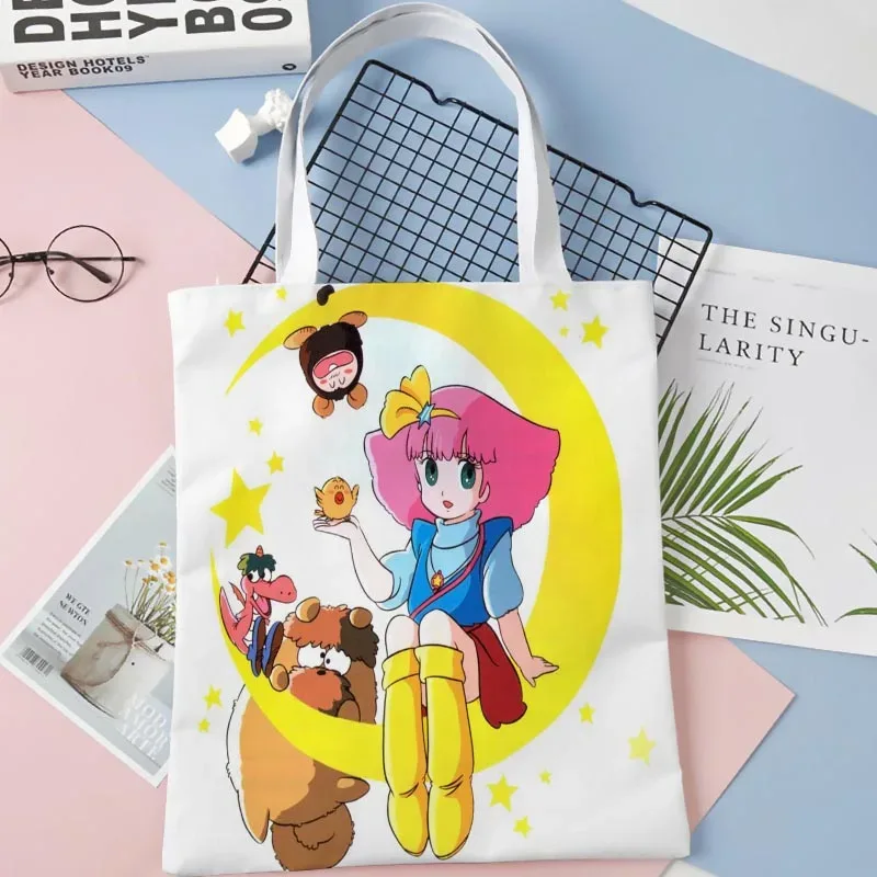 sac fourre-tout minky momo anime pour femme, sacs à provisions réutilisables, sac à main, cuillère à soupe, pliable, coton, initié au gril, fille, 1016wjy