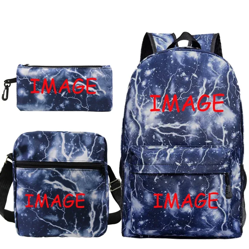 bricolage sac à dos livraison directe client sac à dos étudiant cartable 3 pièces/ensembles sacs à bandoulière logo personnalisé sacs hommes livre sacs mochila