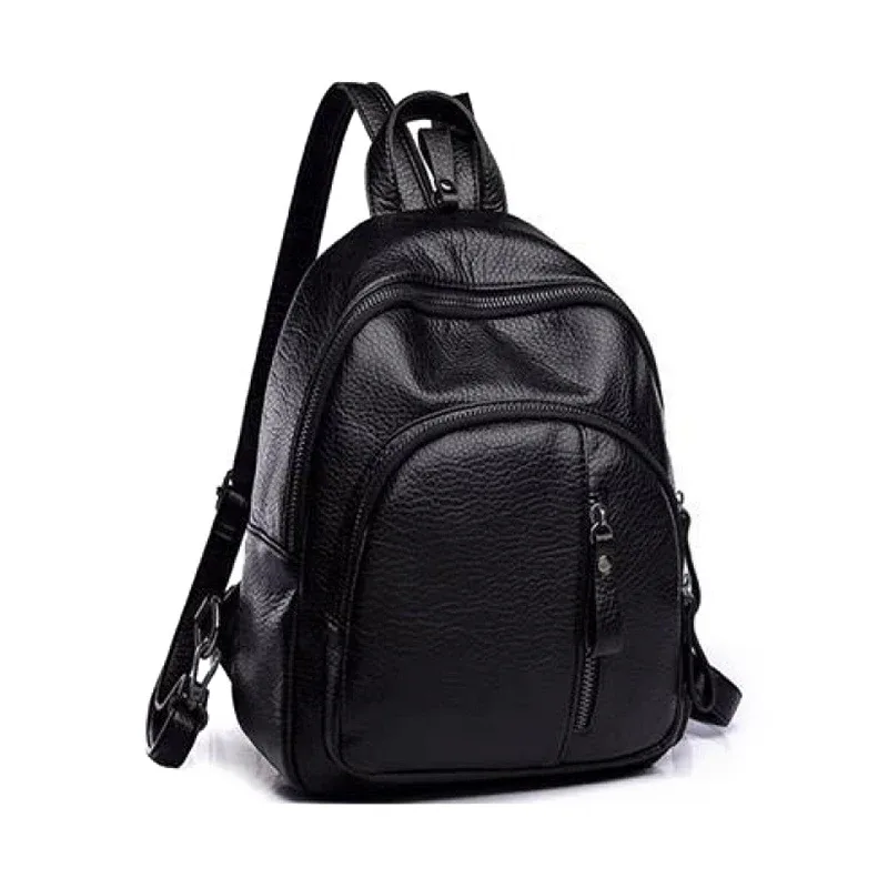 Sac à dos antivol en cuir PU souple pour femme, vintage, initié, dames, mini sac de voyage, sacs d'école pour filles