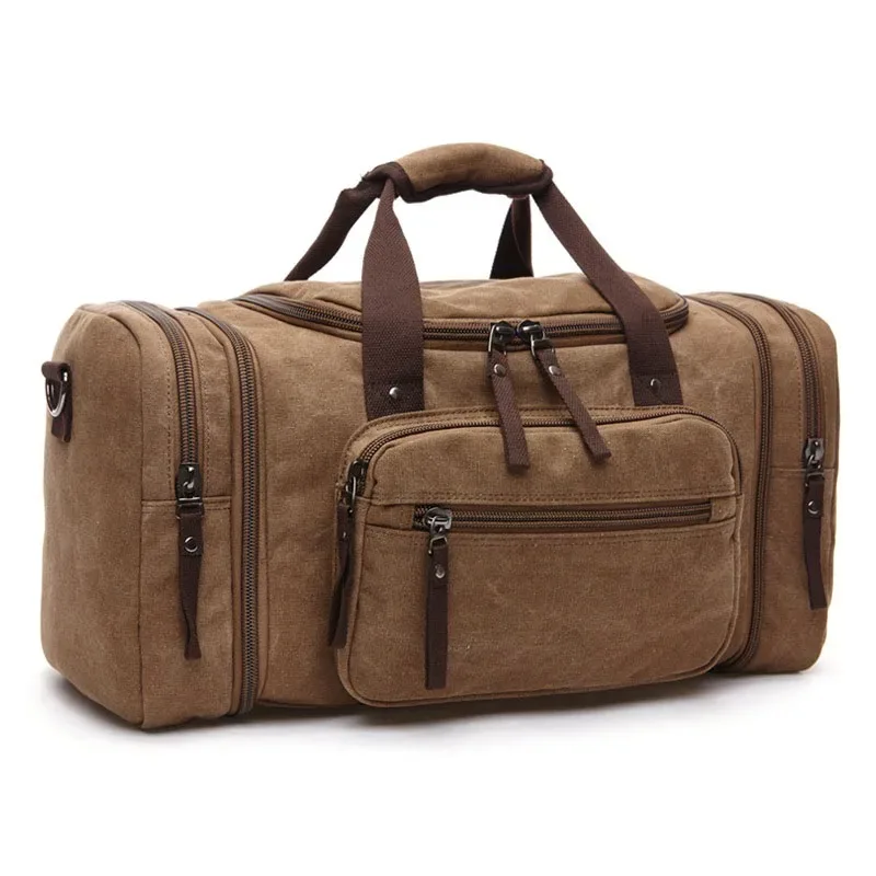 Grande capacité hommes bagages à main voyage sacs de sport toile sacs de voyage week-end sacs à bandoulière multifonctionnel sac polochon de nuit