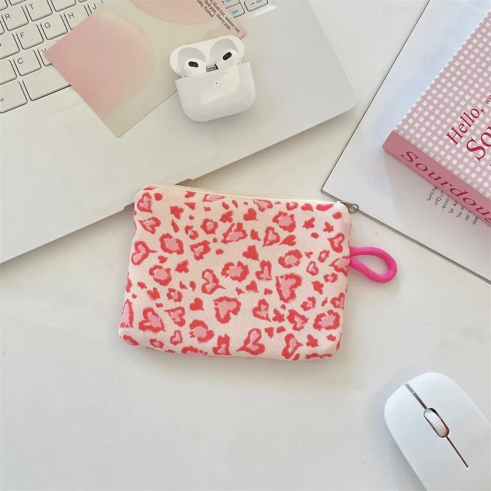 nouveau imprimé mini maquillage rouge à lèvres pochette de rangement porte-monnaie sac de carte mignon femmes cosmétique organisateur sac portable petit sac de rangement