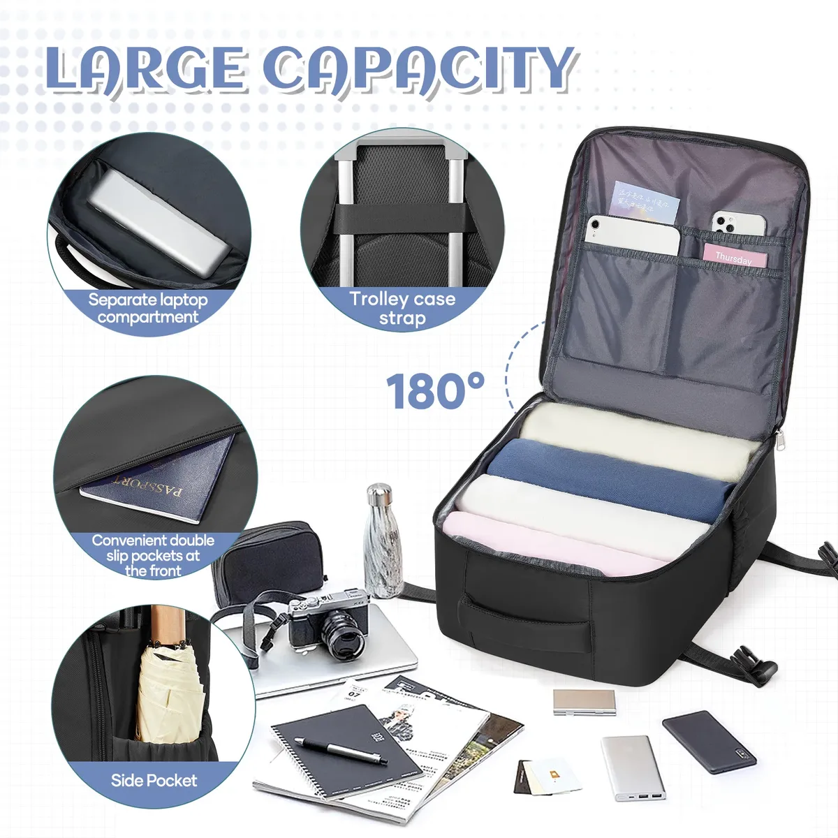 ryanair cabin bags 40x30x20 sac à dos de voyage sous le siège, sac sous vide sac polochon de voyage, sac à dos de banlieue extérieur décontracté à main