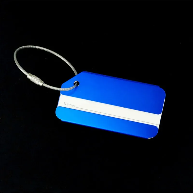 étiquette de bagage de voyage en alliage d'aluminium, étiquette de valise, avion avec cartes d'identité de nom, document solide anti-perte, accessoires de voyage