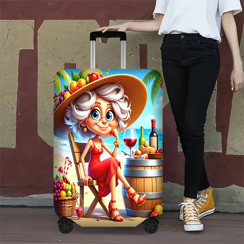 1 housse de bagage à thème tropical pour bagages de 18 à 32 pouces ; accessoires de voyage anti-poussière et élastiques pour protéger efficacement vos bagages