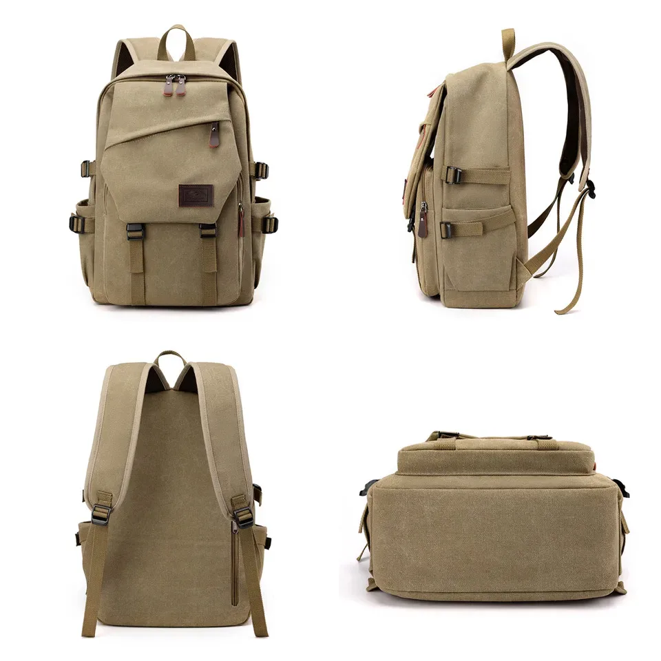 sac à dos en toile de grande capacité pour hommes, sacs d'école pour adolescents, sac de voyage antivol, sac initié, haute qualité