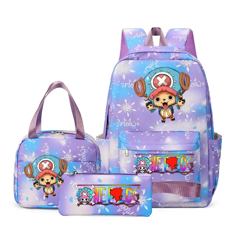 sacs à dos one piece pour femmes et hommes, sac d'école grande capacité, sac à dos imprimé, sac de voyage, sac à dos pour homme, mochila, lot de 3