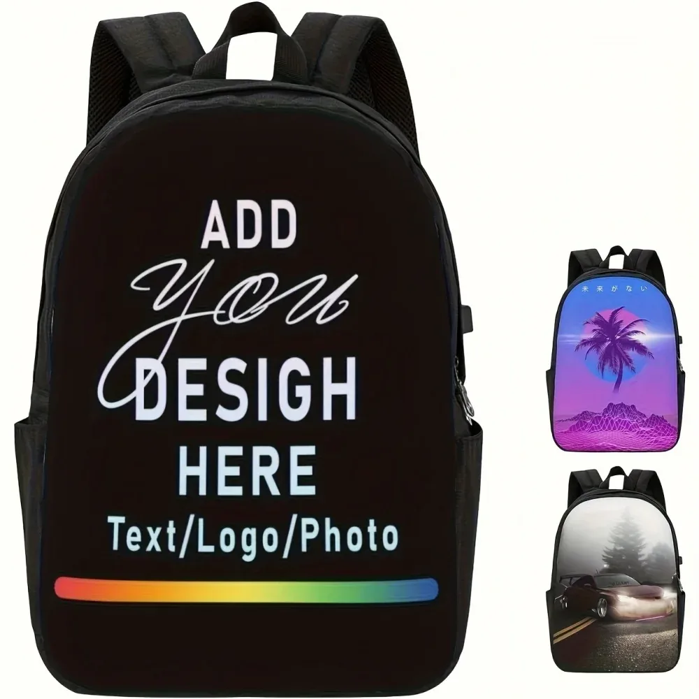 sac à dos scolaire personnalisé avec impression d'image et texte, sac à dos pour ordinateur portable léger avec impression 2d plate, sac à livres pour adolescents