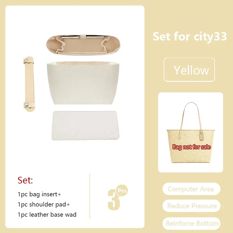 insert de sac en nylon pour sac fourre-tout coach city33, organisateur de sac étanche, support de rangement pour ordinateur portable, accessoire de remplacement