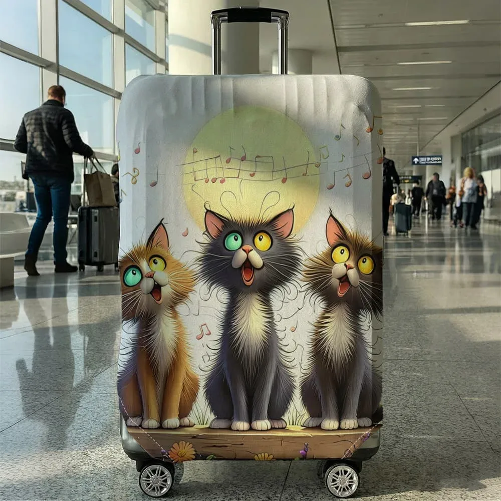 housse de protection pour bagages à motif de chat, ensemble adapté aux bagages de 18 à 32 pouces, housse de poignée de valise, accessoires de voyage