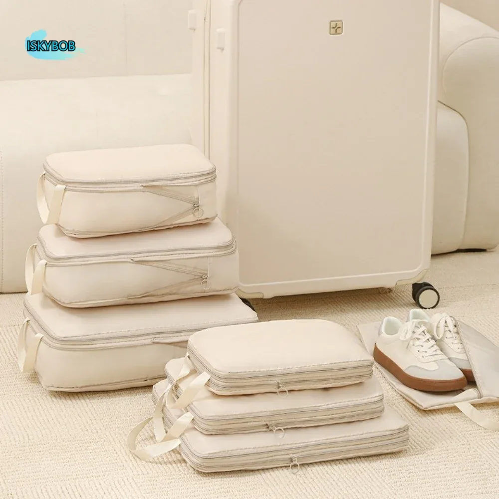 Lot de 4 sacs de rangement multifonctionnels grande capacité pour compartiment à bagages, sacs de voyage légers