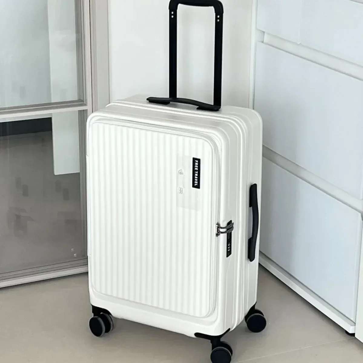 valise de voyage légère à roulettes, extensible et multifonctionnelle, à coque rigide en pc de 20 pouces, à ouverture frontale, 2025