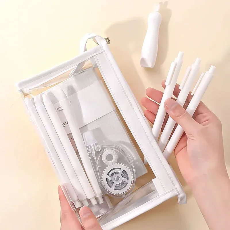 trousse à cosmétiques transparente de grande capacité pour filles, étui à crayons étanche, sacs d'évaluation de maquillage, rangement de voyage, 1 pièce