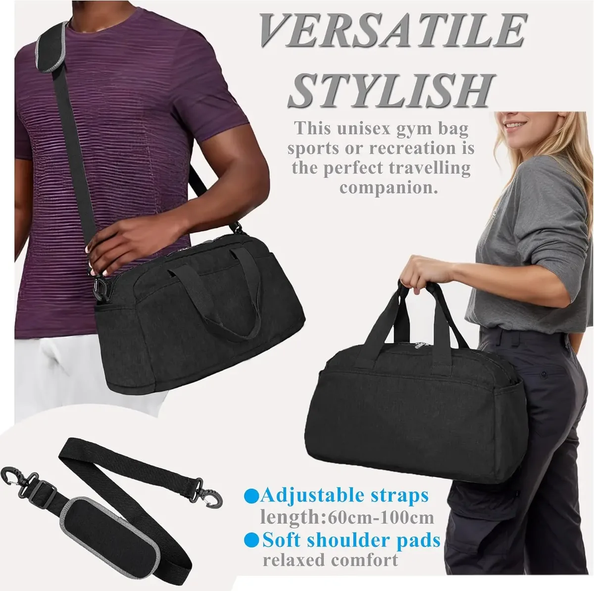 petit sac de sport pour femmes et hommes, sac de voyage léger, sac de cabine, mini sac de sport, sac de voyage pour le sport et les séjours de courte durée