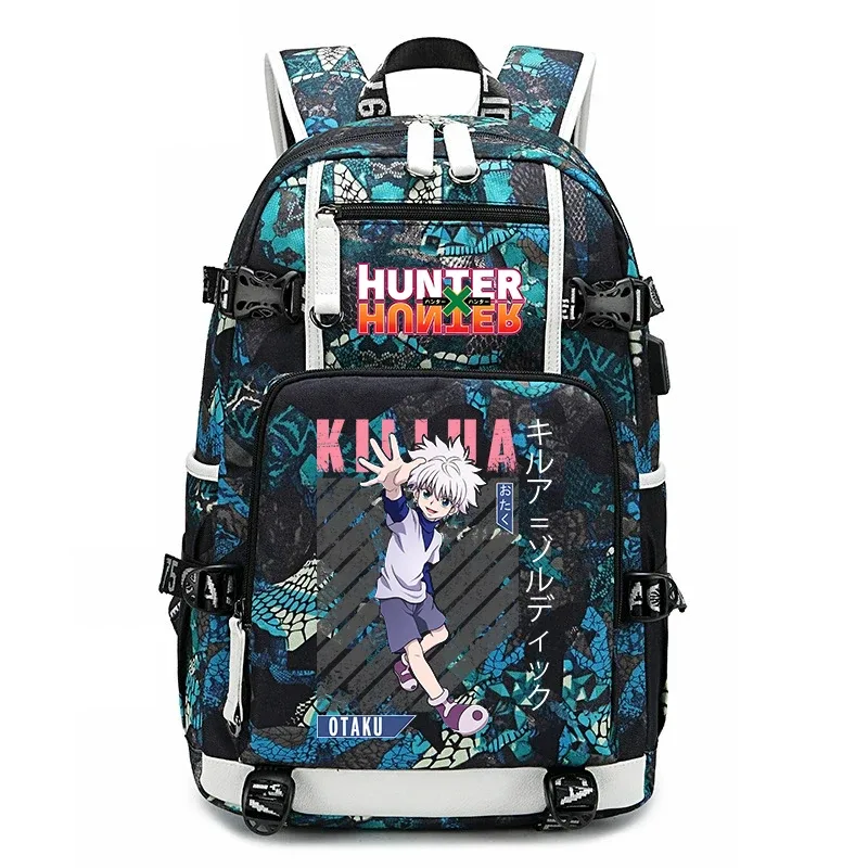 sac à dos imprimé hunter x hunter, grande capacité, pour étudiants, enfants, adolescents, voyage scolaire, sac à dos de voyage