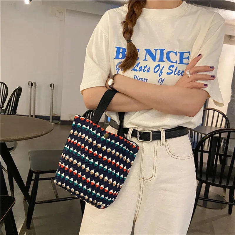 petit sac fourre-tout en velours côtelé de style coréen pour femmes et filles, mini sacs à main, sacs à lunch, shopping, grill, poudres à main, mignon