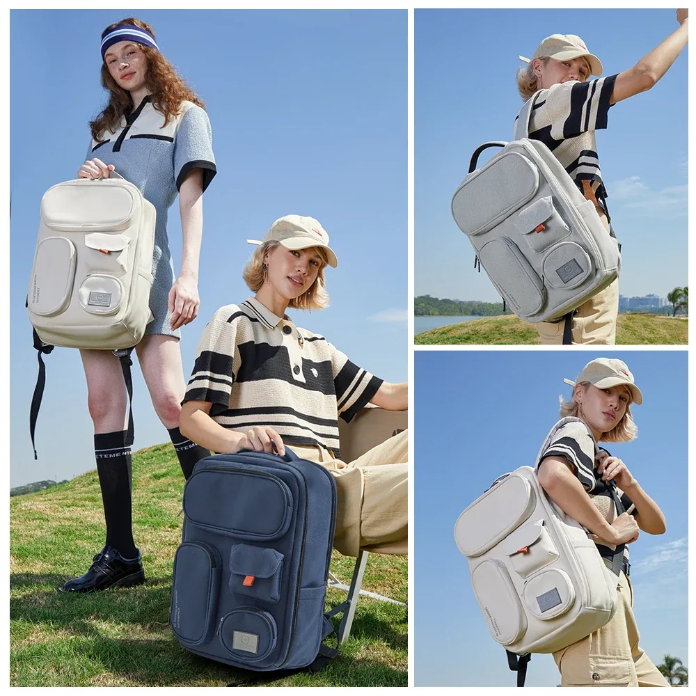 mixi sac à dos extérieur femmes sac de voyage 18 pouces hommes sac à dos étanche ordinateur portable blanc noir bleu