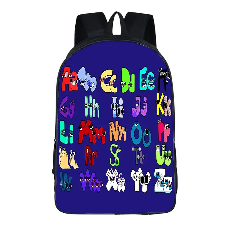 sac à dos alphabet lore avec périphériques de jeu, imprimé légende de lettres, sac à dos pour école primaire et secondaire