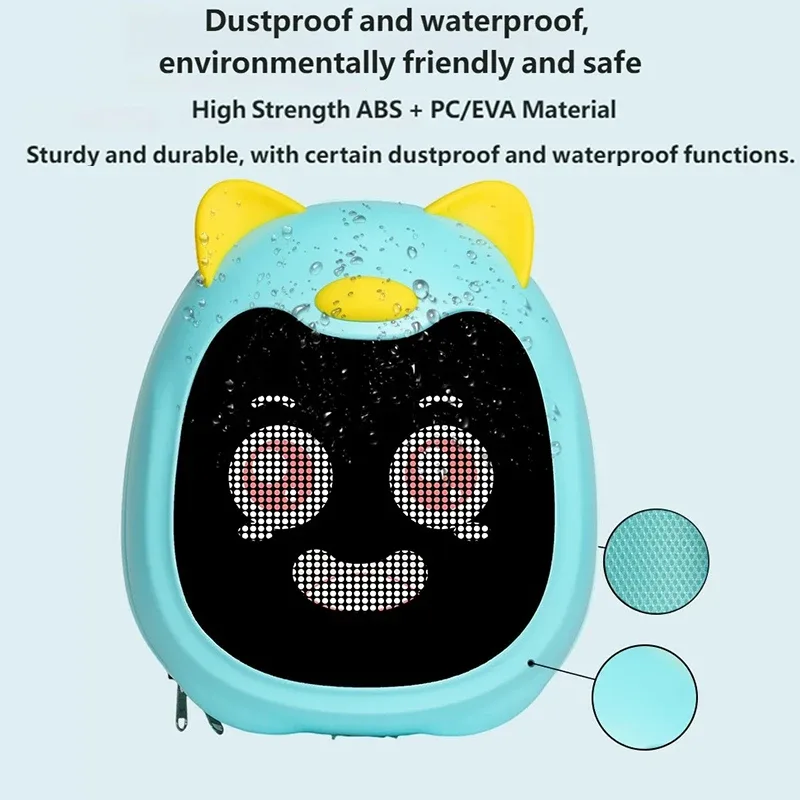 sac à dos scolaire multifonctionnel intelligent, imperméable, à coque rigide, avec animation led de dessin animé pour enfants, garçons et filles