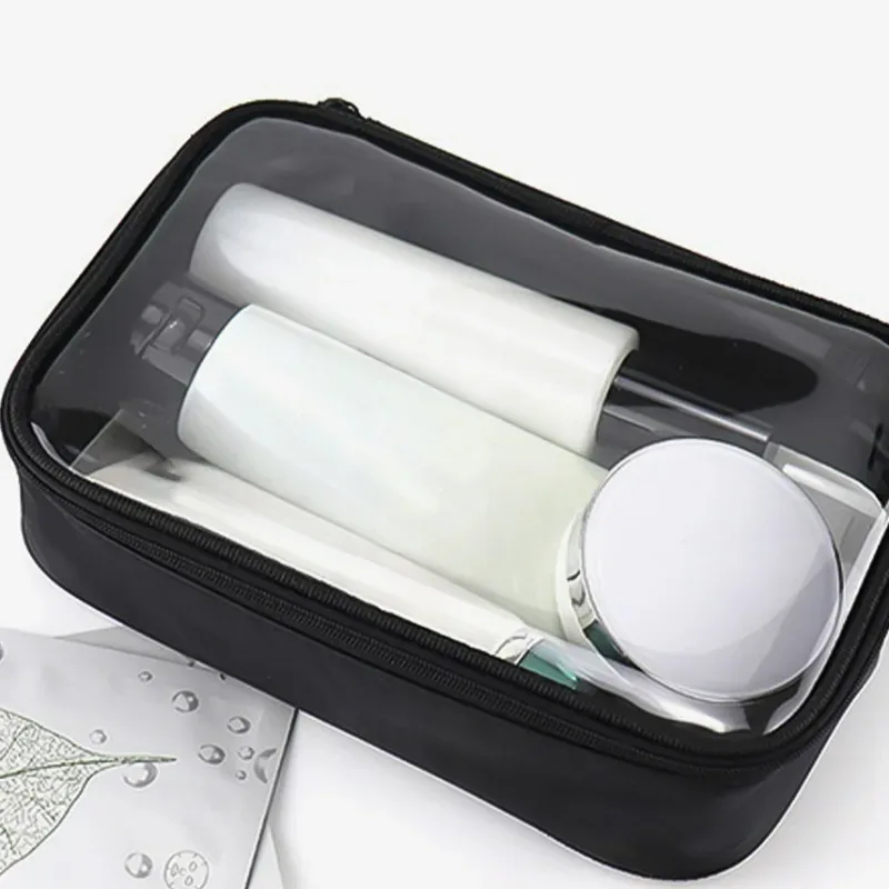 sac cosmétique étanche tpu, maquillage, boîte transparente souple, produits de bain de toilette, stockage de poudres, sacs de lavage rectangulaires anti-sale