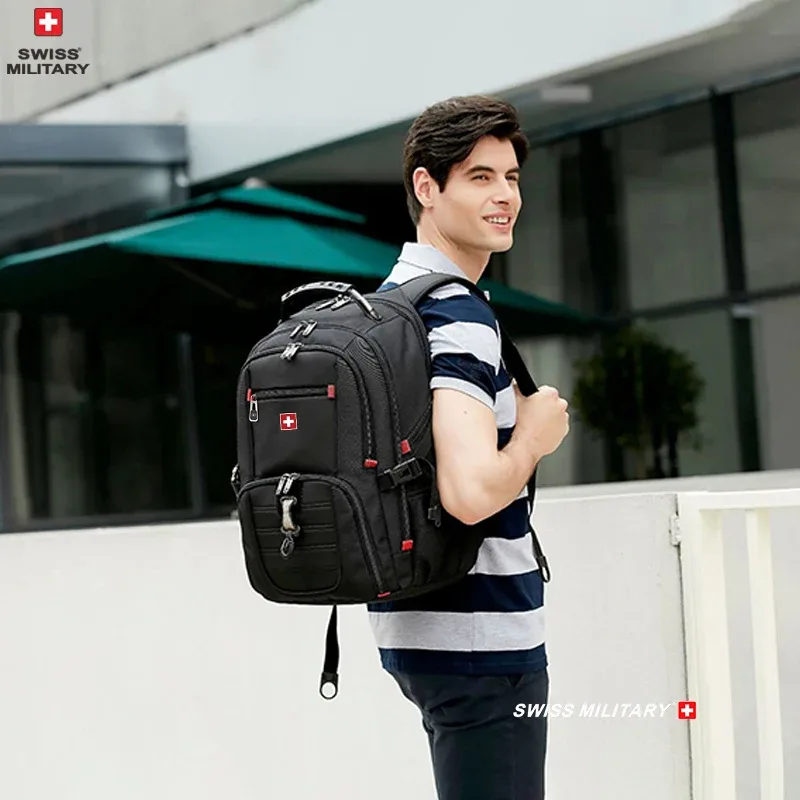 sac à dos étanche pour homme, sacs pour ordinateur portable, sacs de voyage scolaires, style suisse, grande capacité, sac à dos d'affaires, 15.6 ", 17"