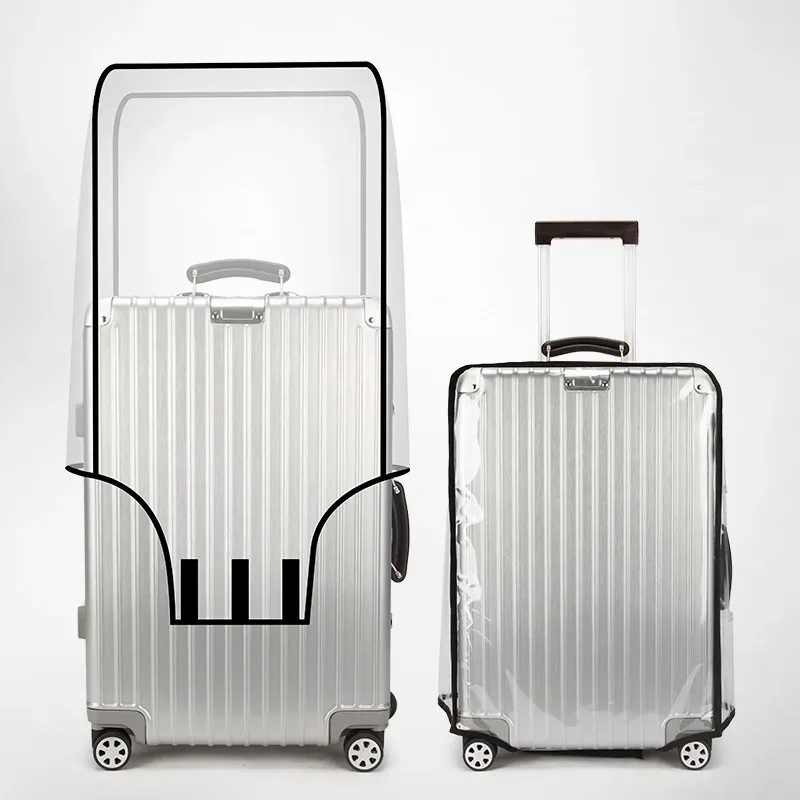 housse de protection transparente en pvc pour bagages à roulettes, housse extérieure résistante à l'usure, protection transparente