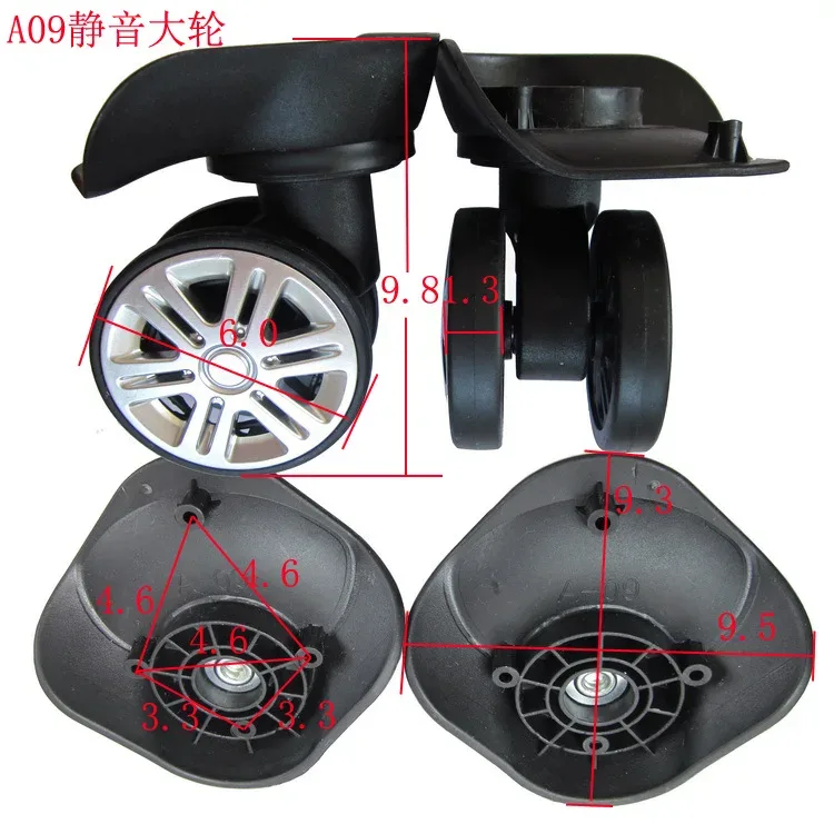 a09 a03 roues de chariot à roues pieds de valise accessoires pièces de bagages de remplacement roues réparation roues gauche et droite double rangée
