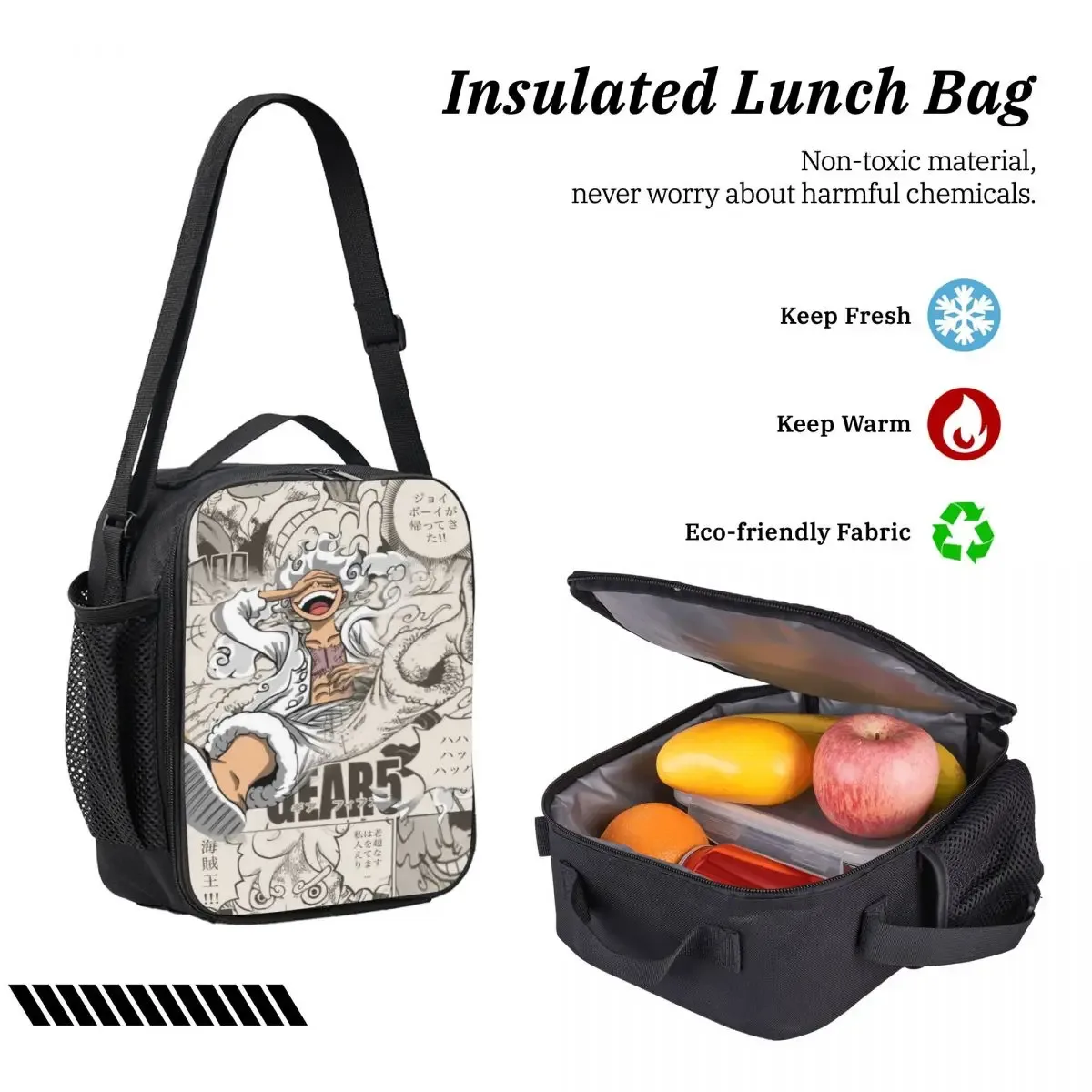 ensemble de 3 sacs à dos luffy one piece pour enfants, avec trousse à crayons, sac à livres et boîte à lunch pour les élèves.