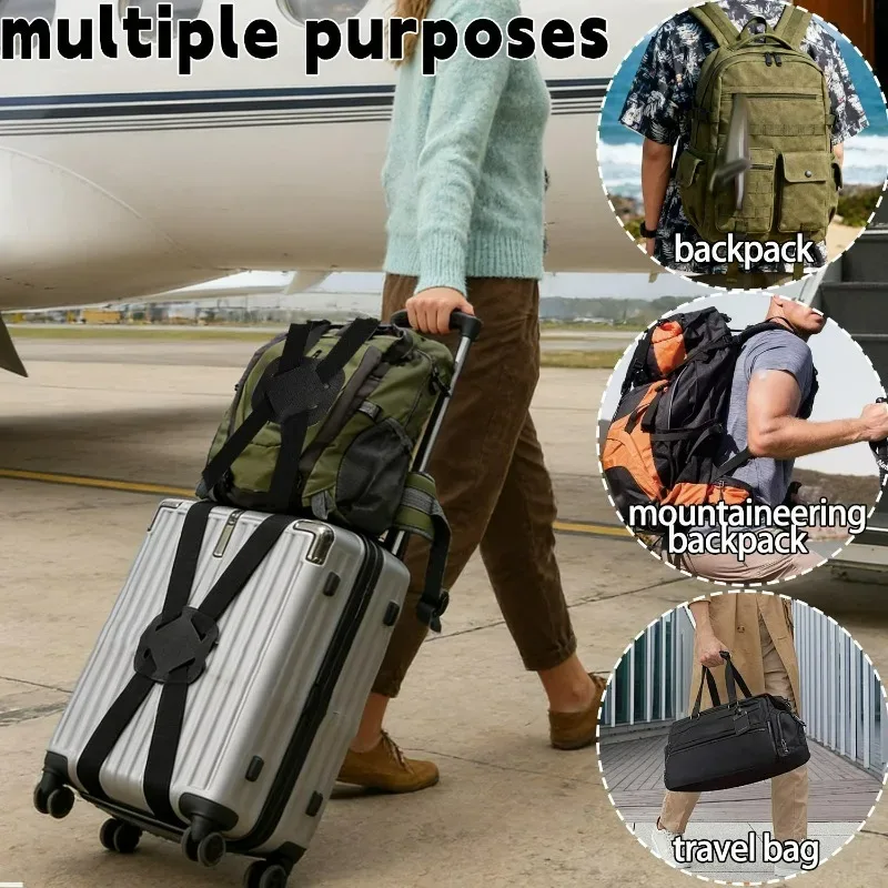 sangle de bagage de voyage réglable, ceinture de valise élastique robuste, sangle de fixation pour bagages, ceinture portable à boucle pour valise