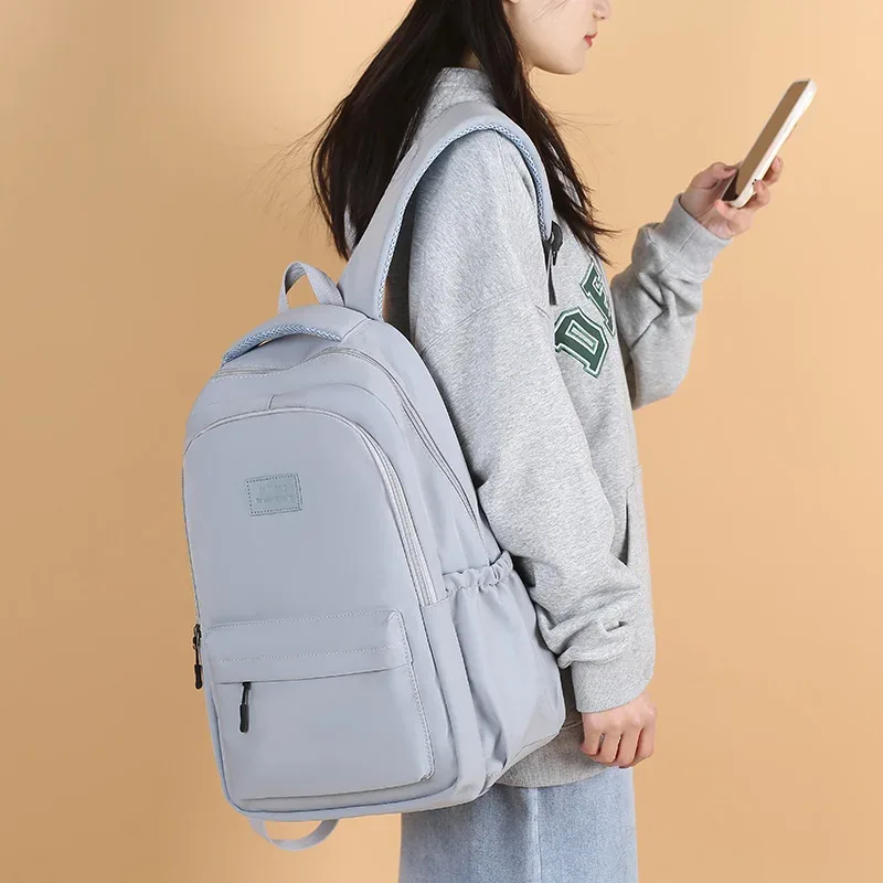 sac à dos femme couleur unie femme multi-poches décontracté homme sac de voyage cartable de haute qualité pour adolescente livre sac à dos