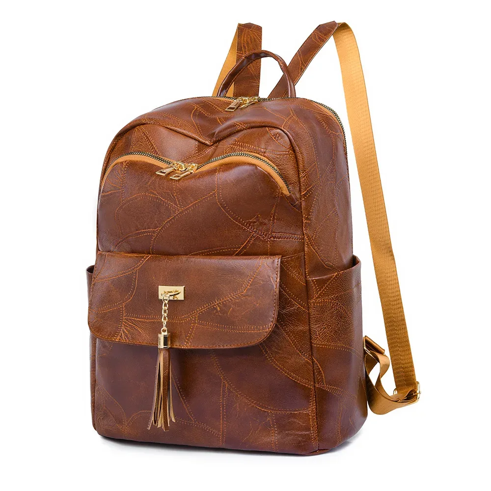 sac à dos en cuir pu à la mode pour femmes, voyage de styliste, académie, déplacement quotidien, sac à main/sac à bandoulière rétro multifonctionnel