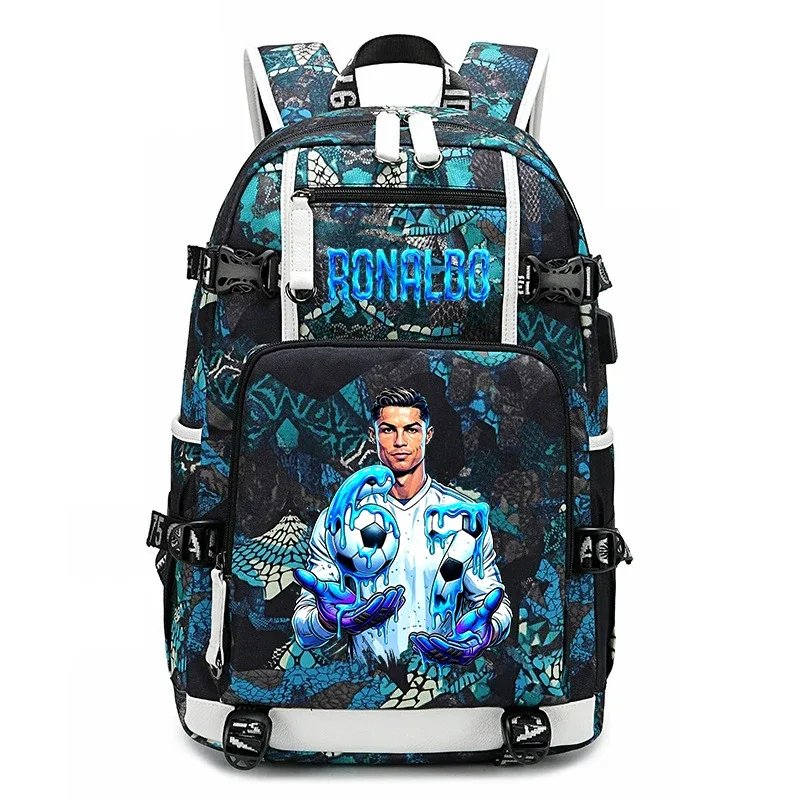 cr7 ronaldo 67 sac à dos imprimé de grande capacité pour étudiants, adolescents, enfants, sac à dos de voyage pour l'école
