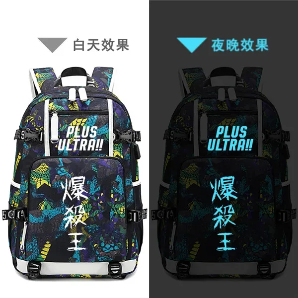 sac à dos de voyage grande capacité mha, sacs d'école imperméables pour garçons, sac à dos pour ordinateur portable avec chargement usb, sac à dos oxford pour cosplay
