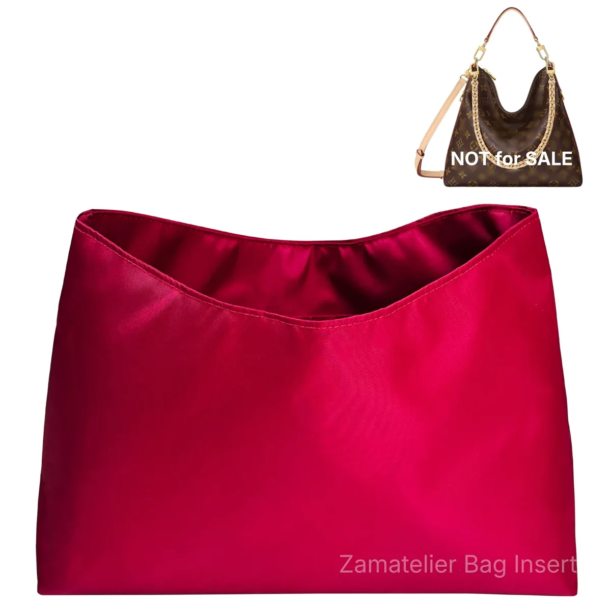 Insert en soie pour sac L.V Multipass, organisateur de sac fourre-tout en satin, doublure de sac de shopping avec poche zippée et base structurée