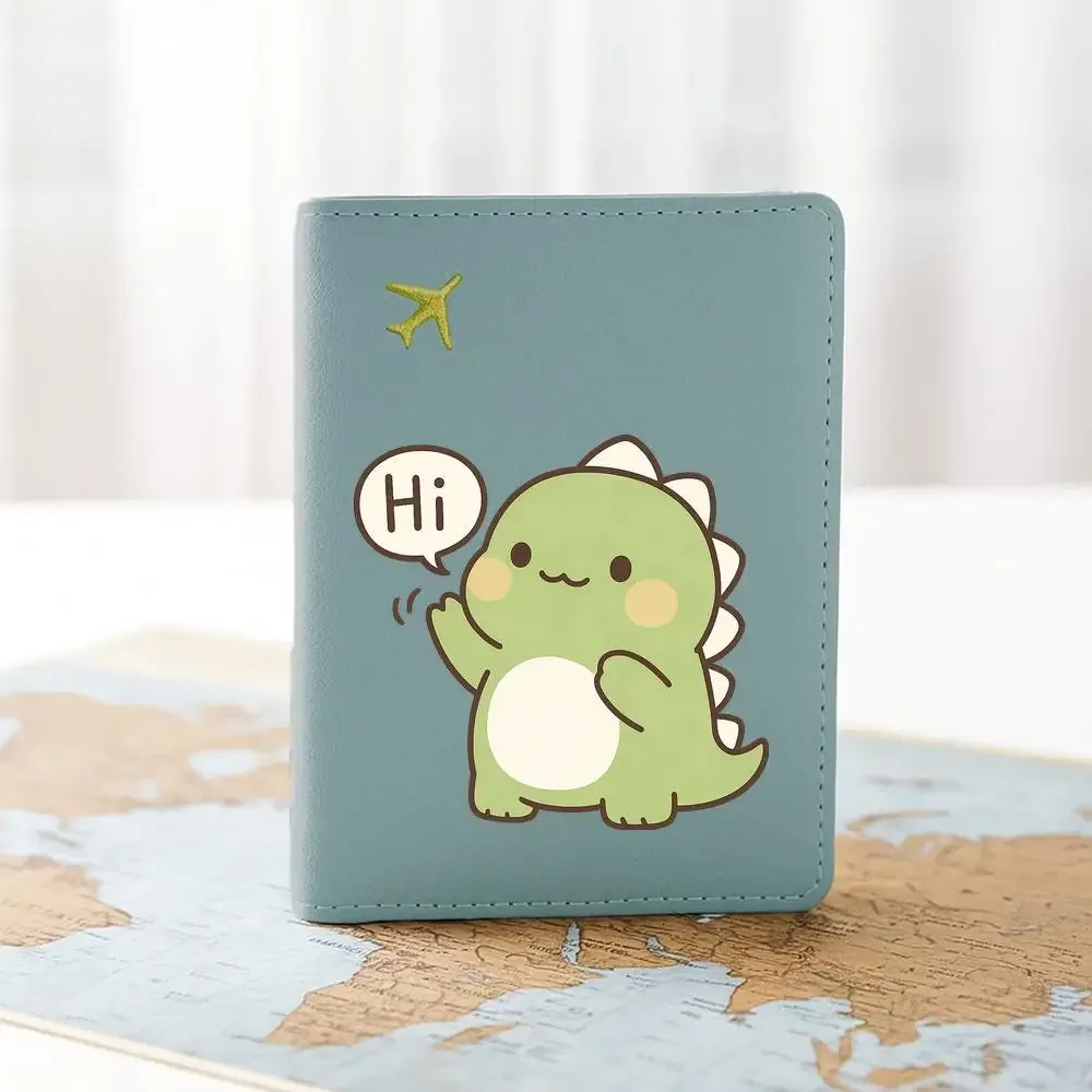 porte-passeport imprimé dinosaure mignon, portefeuille de voyage élégant, joli cadeau d'anniversaire pour femmes