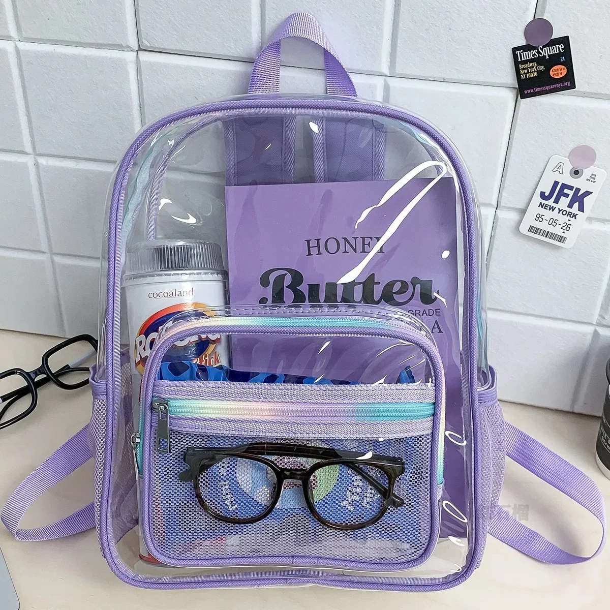 nouveau mini sac à dos transparent tendance pour étudiant, sac de voyage en pvc transparent, sac à dos de plage imperméable polyvalent pour l'été