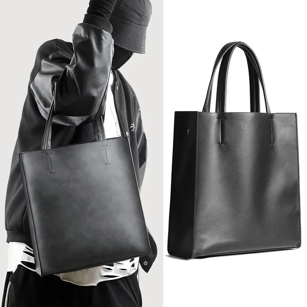 Sac à main Vertical grande capacité pour hommes, tapis pliable, sac pour ordinateur portable avec sous-sac, matériau PU souple, maletin cuero hombre