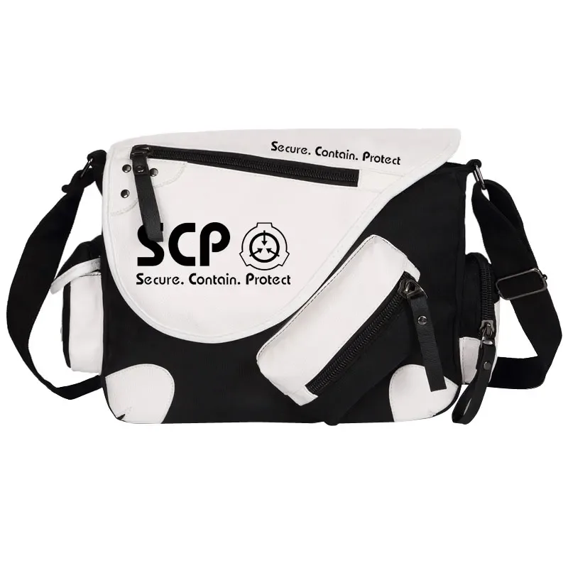 sac messager en cuir pu pour hommes et femmes, sac d'école scp, sacs initiés, procédures spéciales anime, cosplay