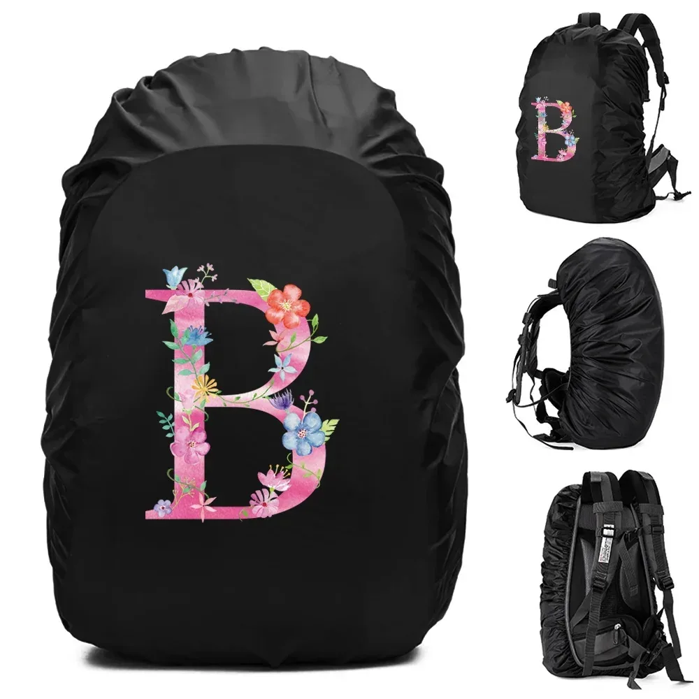 sac à dos étanche unisexe, housse de pluie, sac de camping en plein air, randonnée, escalade, sports, housse de pluie anti-poussière, imprimé lettre rose, 30l, 40l, 70l