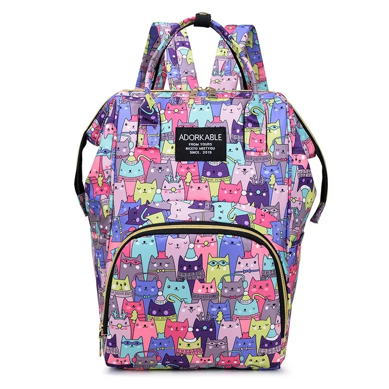 sac à dos imprimé dessin animé pour maman, grande capacité, sacs de rangement de biberons, sac à couches pour bébé, sac à dos de maternité à la mode pour femmes, nouveau