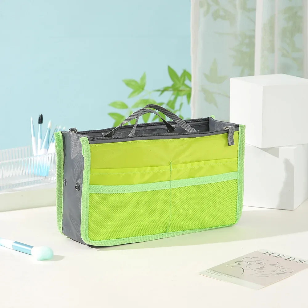 trousse de toilette de voyage multifonctionnelle à double fermeture éclair, grande capacité, organisateur de cosmétiques à plusieurs compartiments, pochette portable