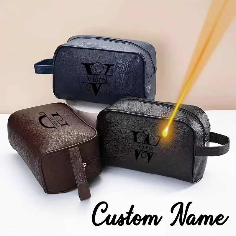 trousse de toilette portable personnalisable avec fermeture éclair, grande capacité, organisateur de maquillage, idéale pour le rangement des soins de la peau et des articles de toilette