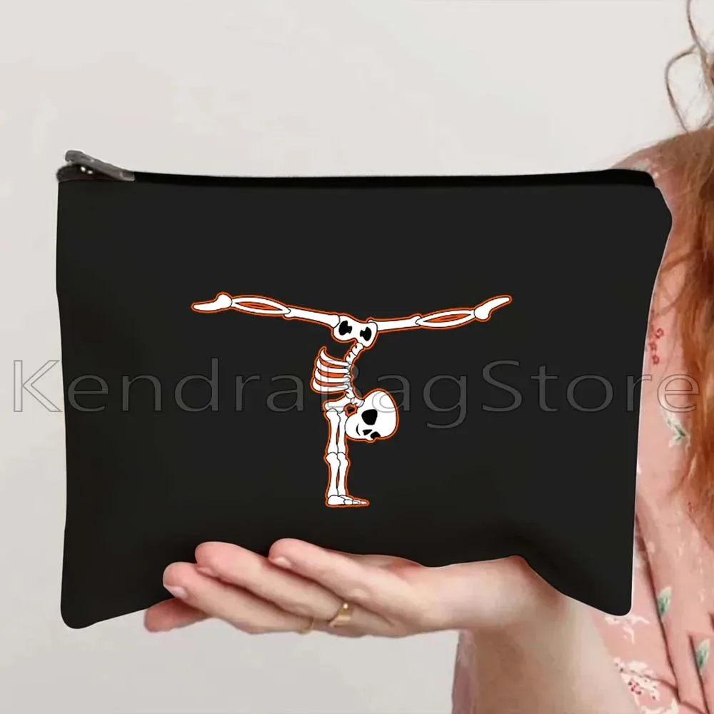 rétro culbutage gymnastique fille sport danseur toile maquillage cosmétique trousse de toilette gymnaste cadeau balance faisceau trousse à crayons pochette à fermeture éclair