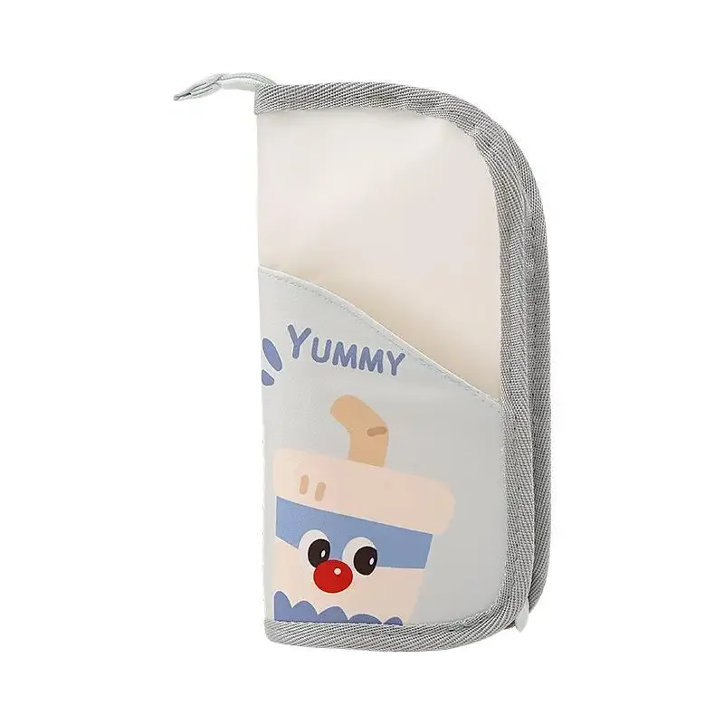 sac à pinceaux de maquillage imprimé de dessins animés, grande capacité, poche intérieure en maille pour le rangement des cosmétiques, organisateur d'outils de beauté