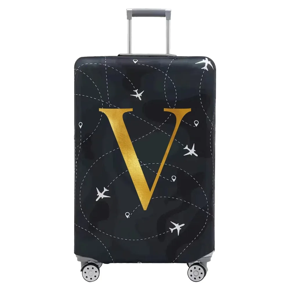 housse de protection pour compartiment à bagages, série de lettres, housse anti-poussière en tissu noir résistant à l'usure pour étui de voyage de 18 à 32 pouces