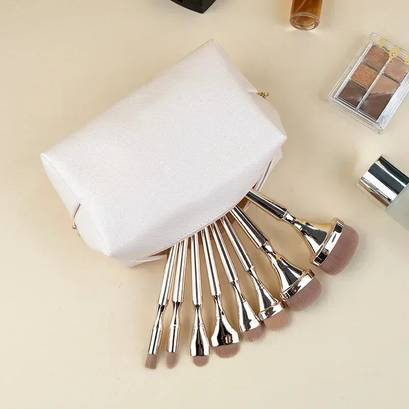 sac à cosmétiques de voyage en cuir pu pour femmes et filles, sac de maquillage, trousse de toilette, sac à main de rangement, poudres de maquillage