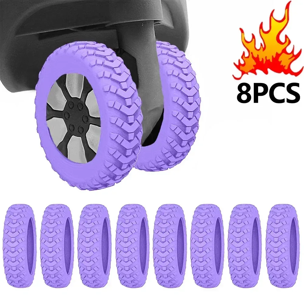 roues universelles pour valises, 8 pièces, roulettes en silicone résistantes à l'usure, pour valises